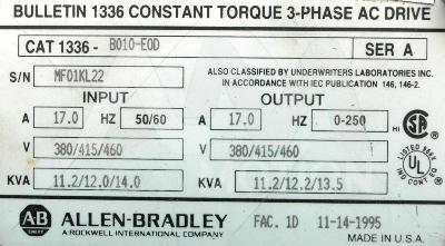 1336-B010-EOD / 1336B010EOD, Inverter-General-Purpose - Allen-Bradley