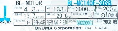 BL-MC140E-30SB / BLMC140E30SB, Motors-AC-Servo - Okuma