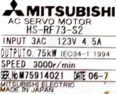 HS-RF73-S2 / HSRF73S2, Motors-AC-Servo - Mitsubishi