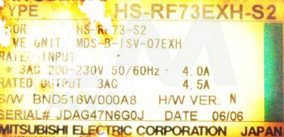 HS-RF73EXH-S2 / HSRF73EXHS2, Motors-AC-Servo - Mitsubishi