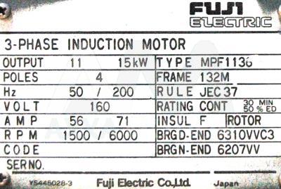 MPF1136A, Motors-General-Purpose - Fuji