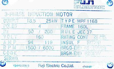 MPF1168A, Motors-AC-Spindle - Fuji