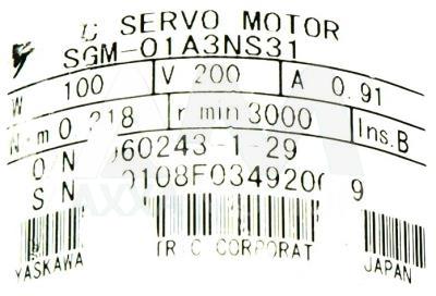 SGM-01A3NS31 / SGM01A3NS31, Motors-AC-Servo - Yaskawa