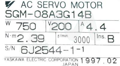 SGM-08A3G14B / SGM08A3G14B, Motors-AC-Servo - Yaskawa