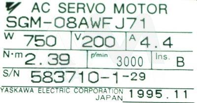 SGM-08AWFJ71 / SGM08AWFJ71, Motors-AC-Servo - Yaskawa