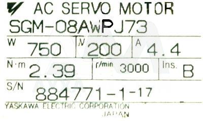 SGM-08AWPJ73 / SGM08AWPJ73, Motors-AC-Servo - Yaskawa