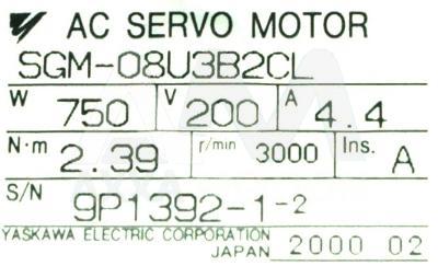 SGM-08U3B2CL / SGM08U3B2CL, Motors-AC-Servo - Yaskawa