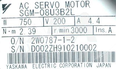 SGM-08U3B2L / SGM08U3B2L, Motors-AC-Servo - Yaskawa